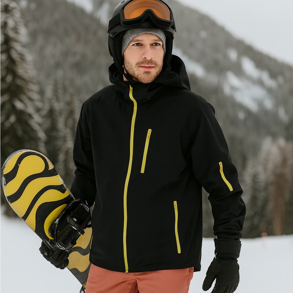 Thrive Black and Yellow Performance Jacket with High Collar